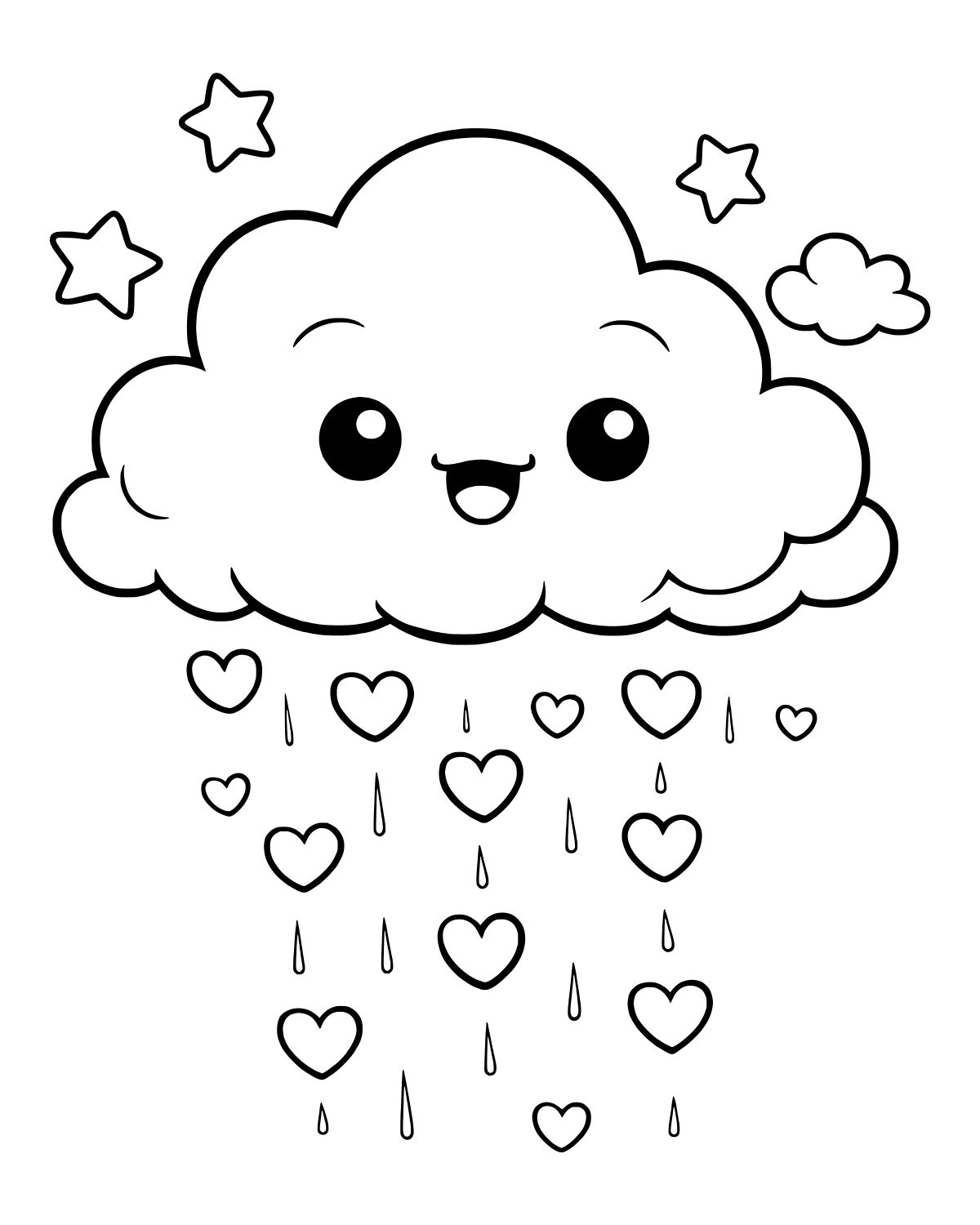 Cute Smiling Cloud Coloring Page