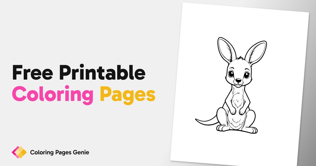 Cute Baby Kangaroo Coloring Page for Kids