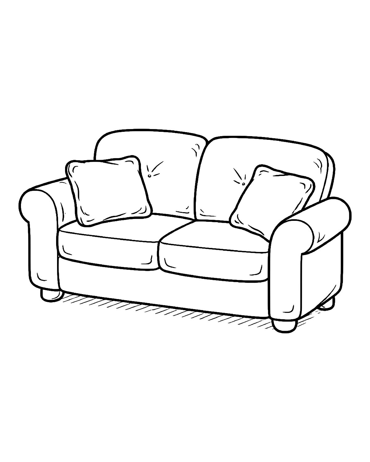 Cozy Living Room Sofa Coloring Page