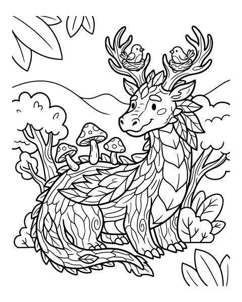 Forest Dragon Friend Coloring Page