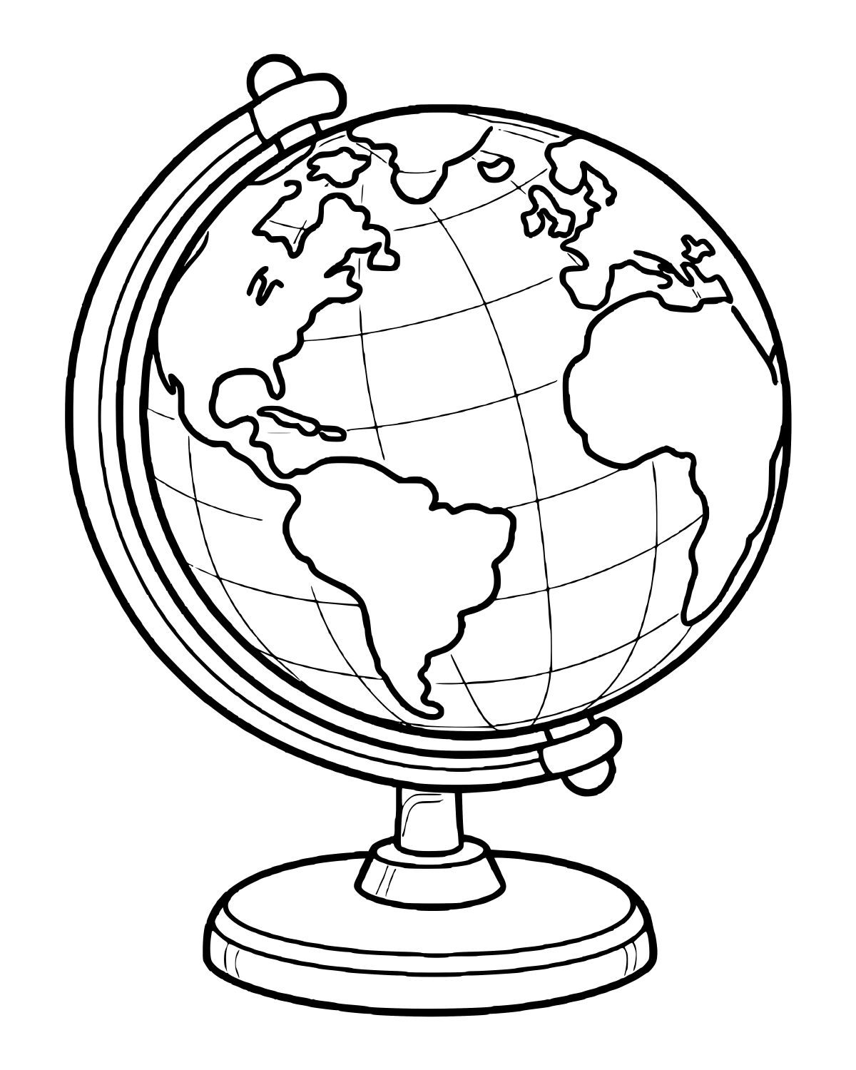 Classroom World Globe Coloring Page