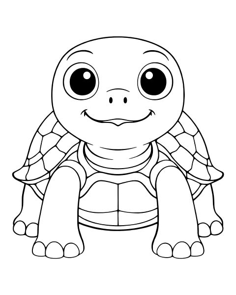 Cute Baby Turtle Coloring Page