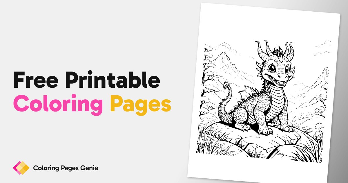 Chinese New Year Dragon Free Printable Coloring Page