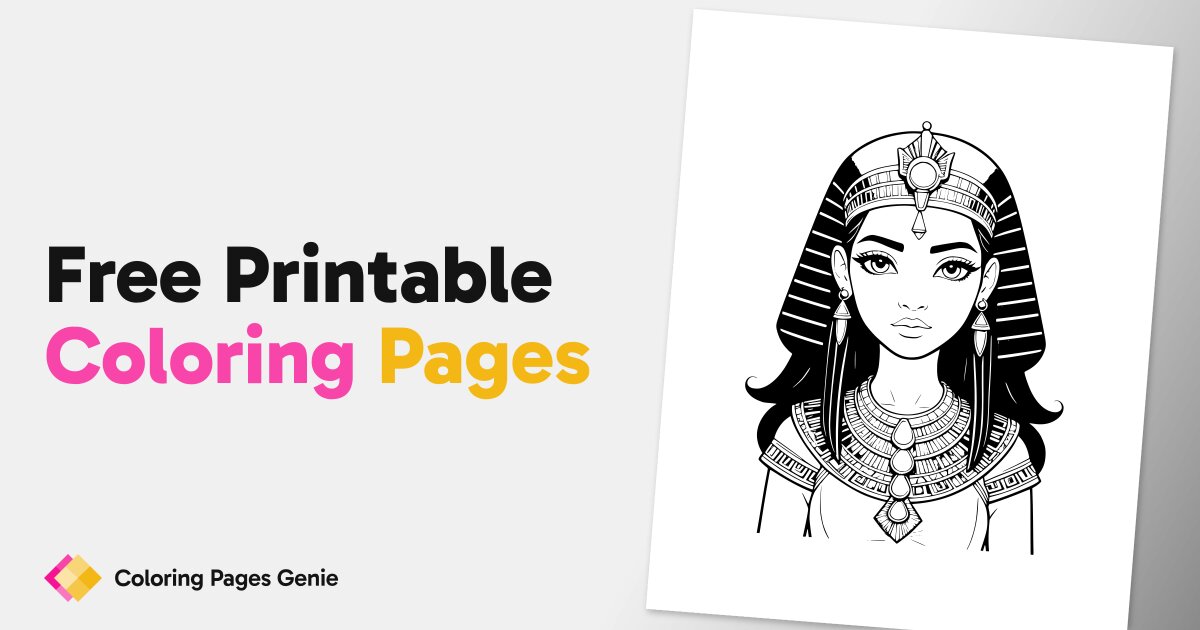 Egyptian Princess Coloring Page - Free Printable Coloring Page