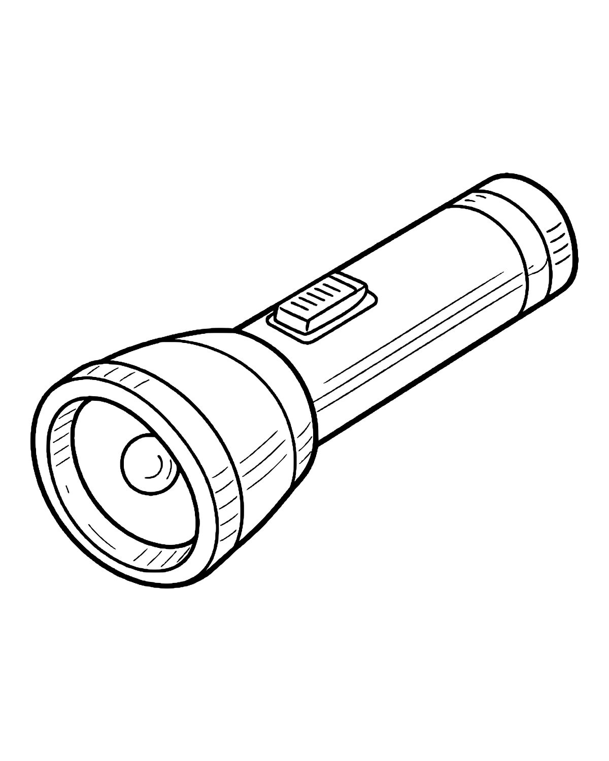 Handheld Flashlight Outline Coloring Page